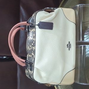 Coach Lane Satchel With Snakeskin Detail Spring